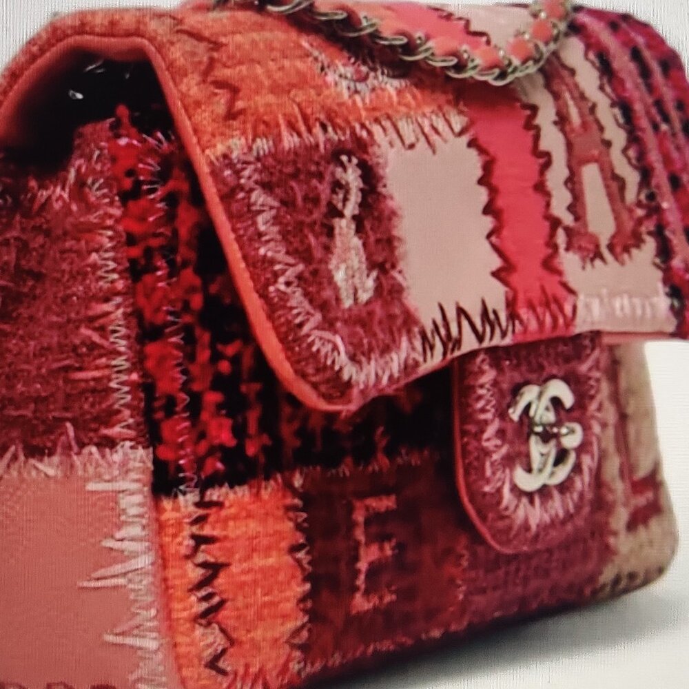 Chanel Red Medium Patchwork Classic Flap Bag